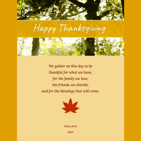 Thanksgiving eCard 1